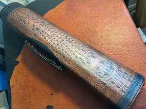 Whitten CUE CASE 6x12 GENUINE CROCODILE EMBOSSED LEATHER.