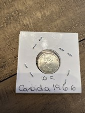 Canadian Coin Canada 10 Cents | Queen Elizabeth II | Bluenose Ship | 1966