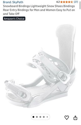 Snowboard Bindings Lightweight Snow Shoes Bindings Rear Entry Bindings for Me...