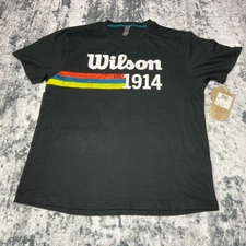 NWT Wilson T-Shirt Men's Black XL Cotton Script 1914 Graphic Tee