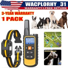 New 3300 FT Dog Training Collar Rechargeable Pet Waterproof Trainer W/LED Light