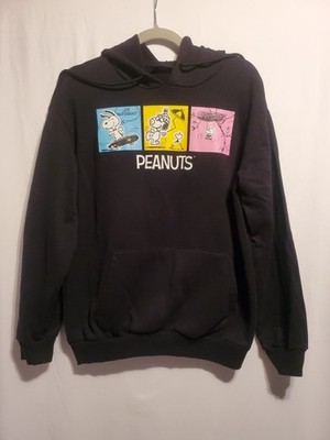 Peanuts Black Graphic Hoodie with Snoopy and Friends (medium)
