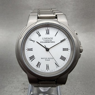 Casio Lineage Watch Men 35mm White Dial Titanium Illuminator LIN-102 New Battery