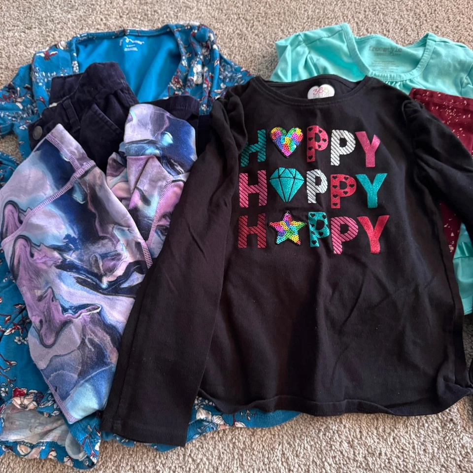 LOTE de 7 piezas de mameluco vestido congelado de manga larga para niñas talla 6-7 Foto 2 de 4