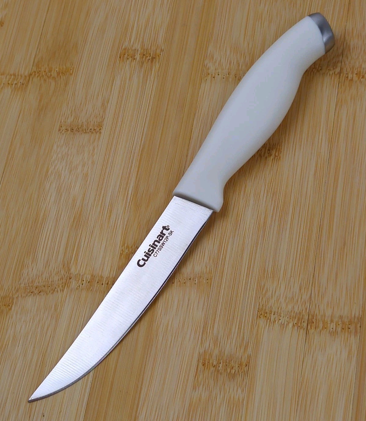 Cuisinart COLORPRO Collection 4.5" STEAK Knife, WHITE Handle w/ Silver Cap, NEW