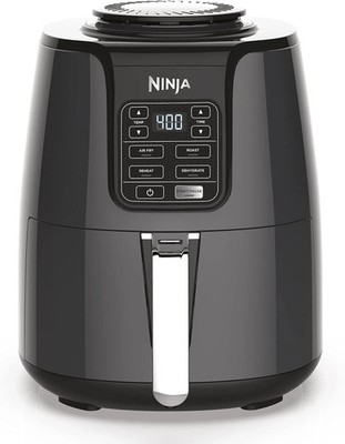 Ninja 4 qt Basket Air Fryer Black Gray Digital Controls for Dehydrate Roast