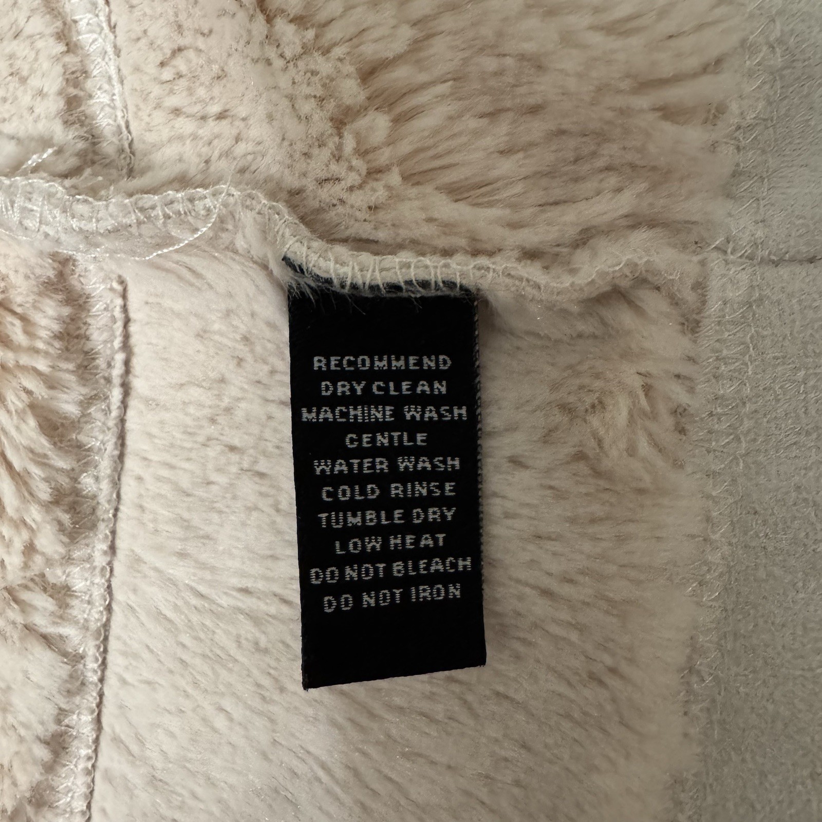 Straight Down Womens XL Cream Faux Suede Faux Fur Lined Full Zip Jacket Golf image 9