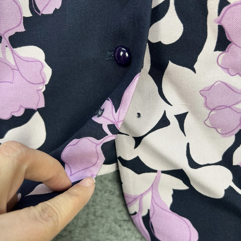 NEW Amanda Smith Woman Floral Blazer 18W 100% Silk Full Button 3/4 Sleeve VTG 90 - Image 3 of 4