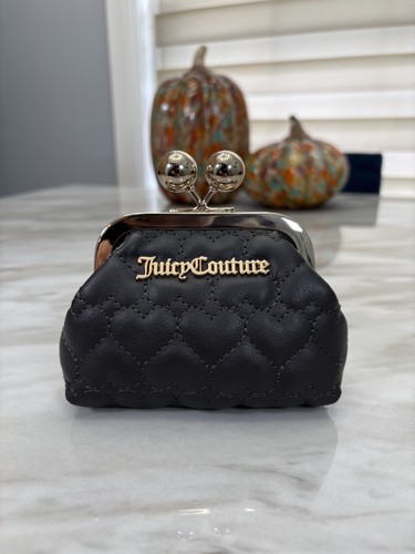 Juicy Couture Chocolate Quilted Heart Coin Purse NWT