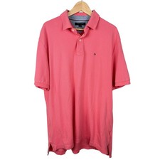 Tommy Hilfiger Men's Pink Classic Fit Short Sleeve Polo Shirt XL Preppy Summer