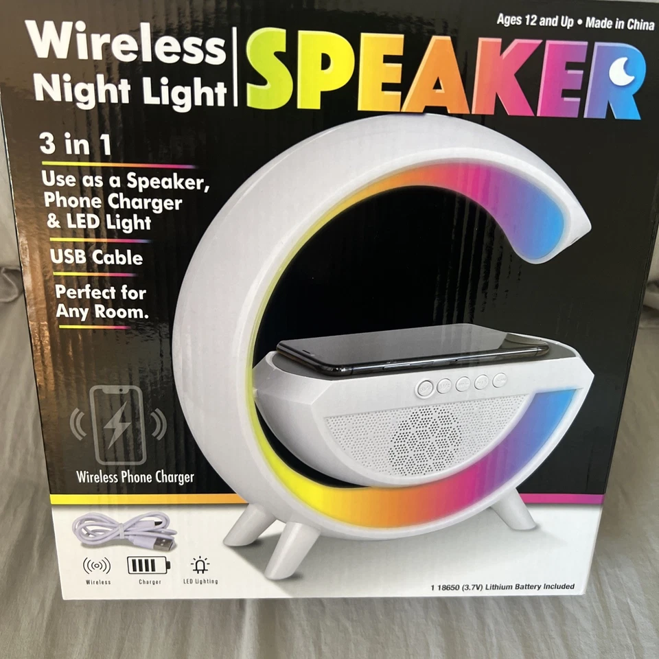 Smart Wireless Fast Charger, Speaker & Night Light – 3-in-1 Alarm Clock RGB - Image 3 of 3