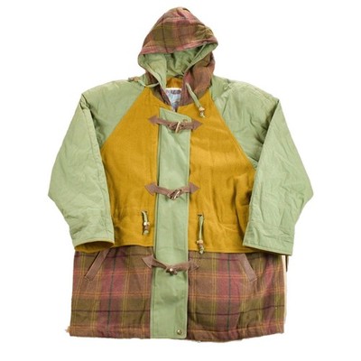 Vintage 1990s Utex Hooded Field Jacket Plaid Wool Men's Large
