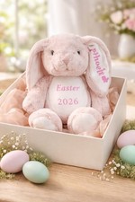 Personalised Easter Bunny Plush Toy With Name – Soft Blue Rabbit Teddy Gift 2026
