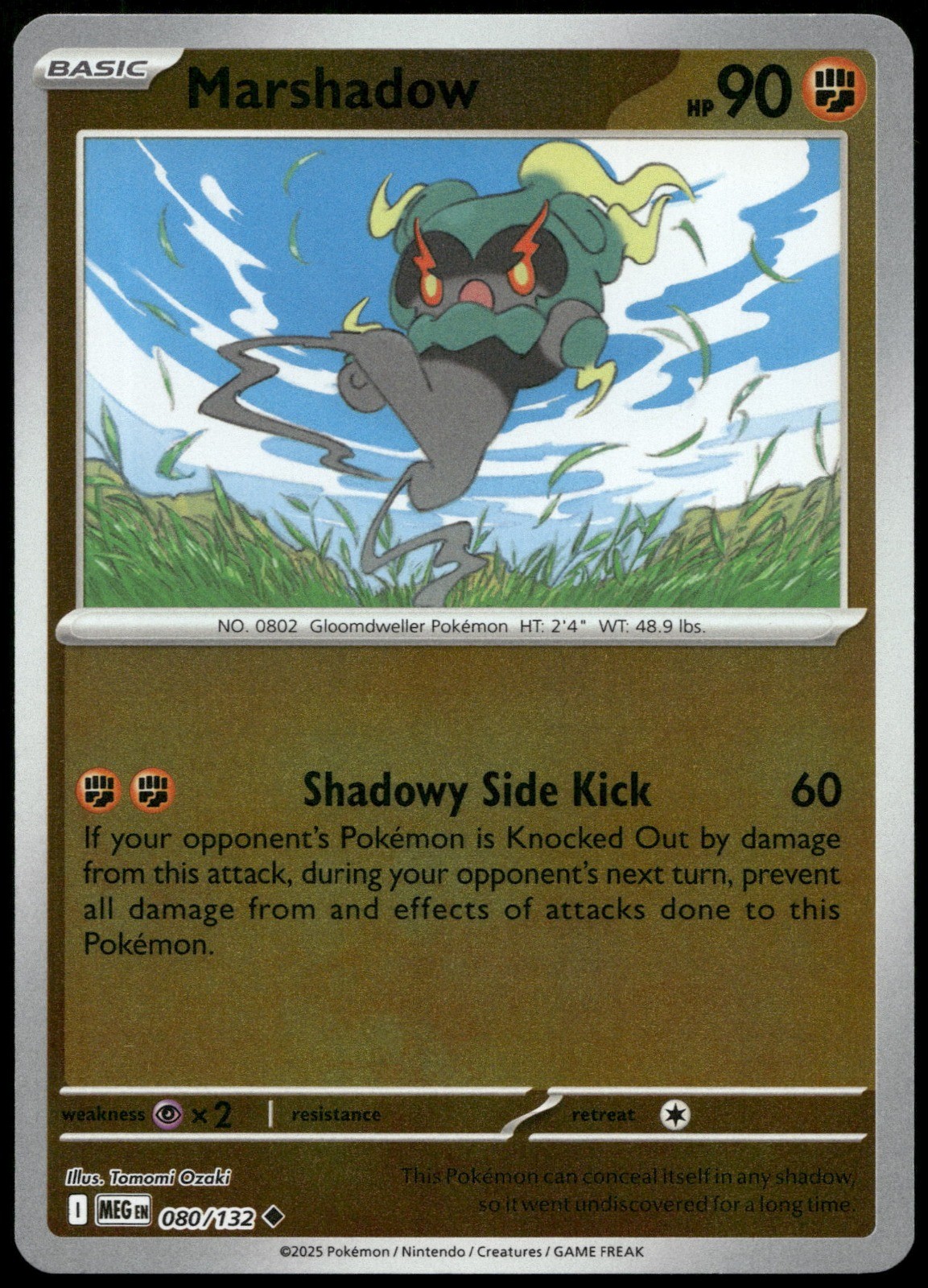 Marshadow Reverse Holo Uncommon ME01: Mega Evolution 080/132 NM