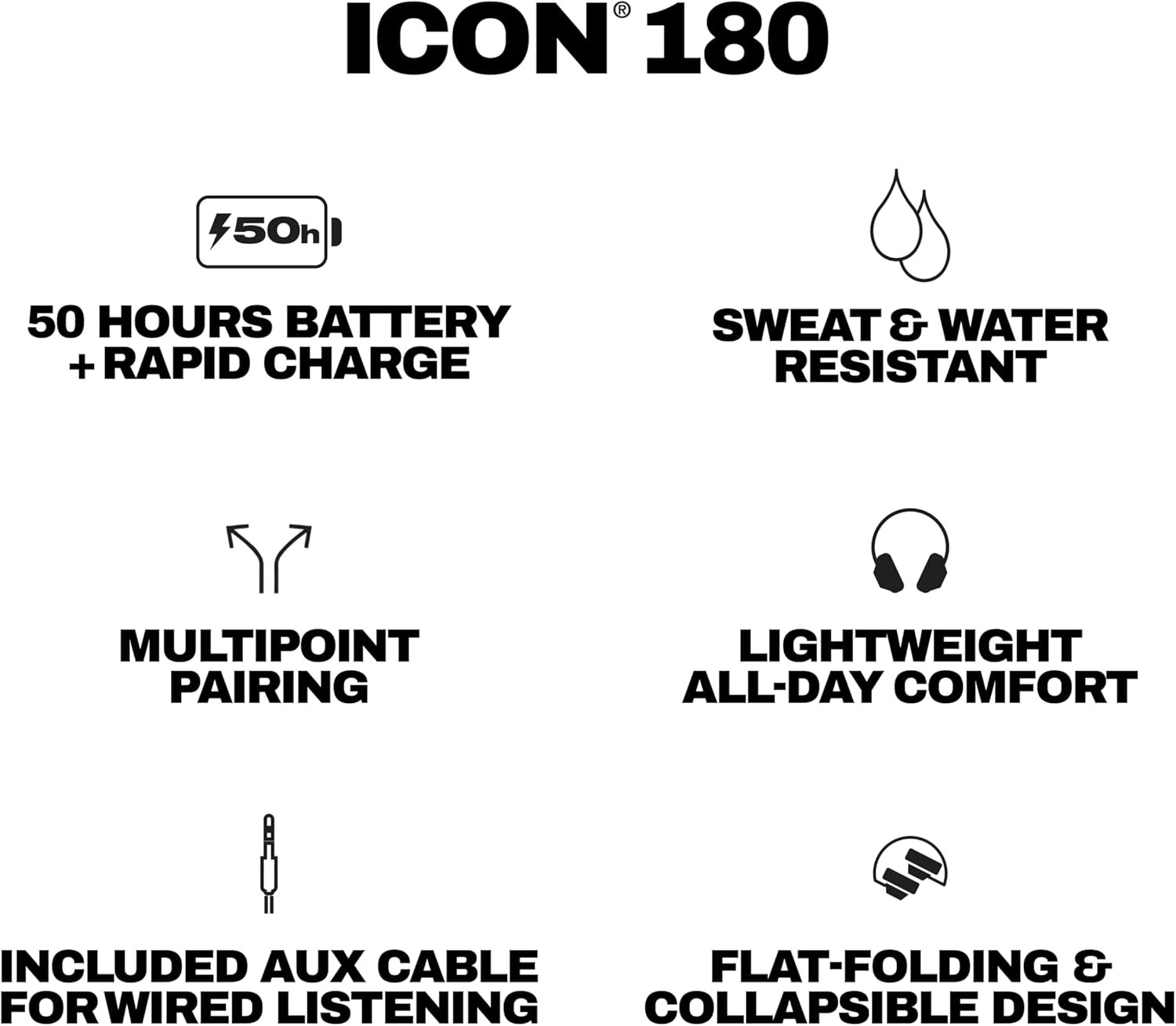 Audífonos Skullcandy Icon 180 inalámbricos Bluetooth de diadema Negro S5IEW-T740, imagen 6
