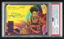 2018-19 Court Kings Fresh Paint Sapphire 19/25 Anfernee Simons PSA 8 Auto 3g6