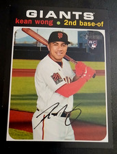 2020 TOPPS HERITAGE ROOKIE #541 - KEAN WONG - SAN FRANCISCO GIANTS CARD. rookie card picture