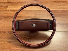 Oem 1976-1978 Cadillac Eldorado Seville Wood Grain Steering Wheel Red Whorn Pad