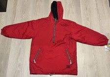 NWT VTG Pacific Trail 1/4 Zip Jacket Windbreaker Hood Anorak Red Deadstock M