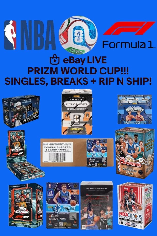 🏀🏎️⚽️ NBA, F1 and Prizm World Cup Singles, Sealed and Breaks!