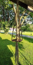 One Of A Kind Macram and Exotic Wood and Resin Hanging Table Handmade In USA
