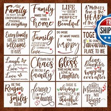 DLY LIFESTYLE 16 Word Stencils Painting On Wood - Inspirational Stencil Set