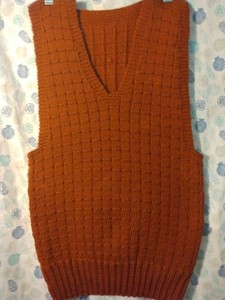 Vintage 1940 Hand knitted Mens size L pullover Vest