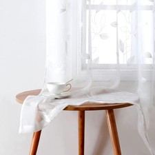 White Sheer Curtains 52 X 63 Inches Length 2 52"W x 63"L Pack of 2 4-white