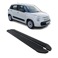 Seitenschweller Trittbretter Schweller FüR Fiat 500L 2012-2024 Aluminium Schwarz