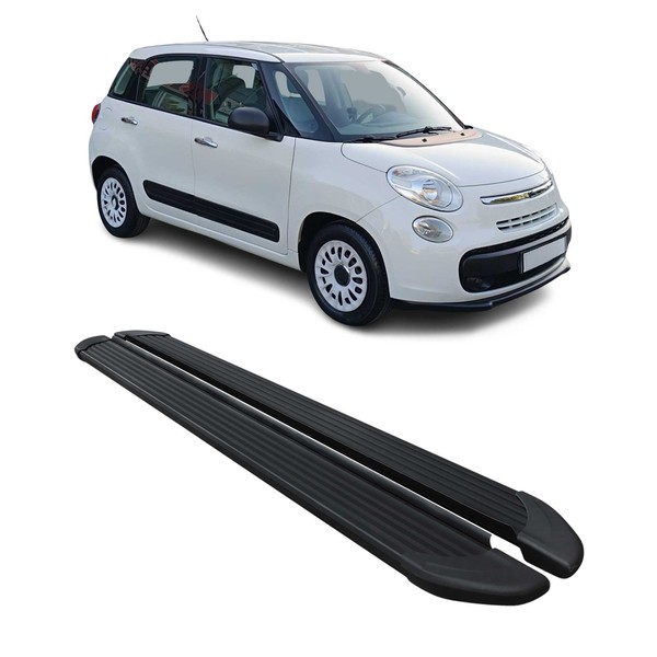 Seitenschweller Trittbretter Schweller FüR Fiat 500L 2012-2024 Aluminium Schwarz-image