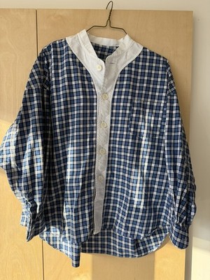 Comme des Garçons SHIRT Boys Oversized Blue Plaid Button-Up | Avant-Garde Picnic