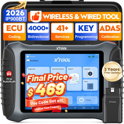 XTOOL IP900BT Bidirectional OBD2 Scanner Full Diagnostic Key Programmer 41+Reset