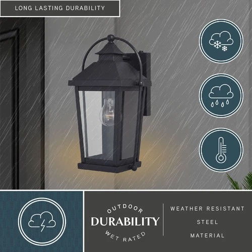 Vaxcel Lighting T0540 Lexington 1 Light 15" Tall Outdoor Wall - Black - Picture 7 of 8