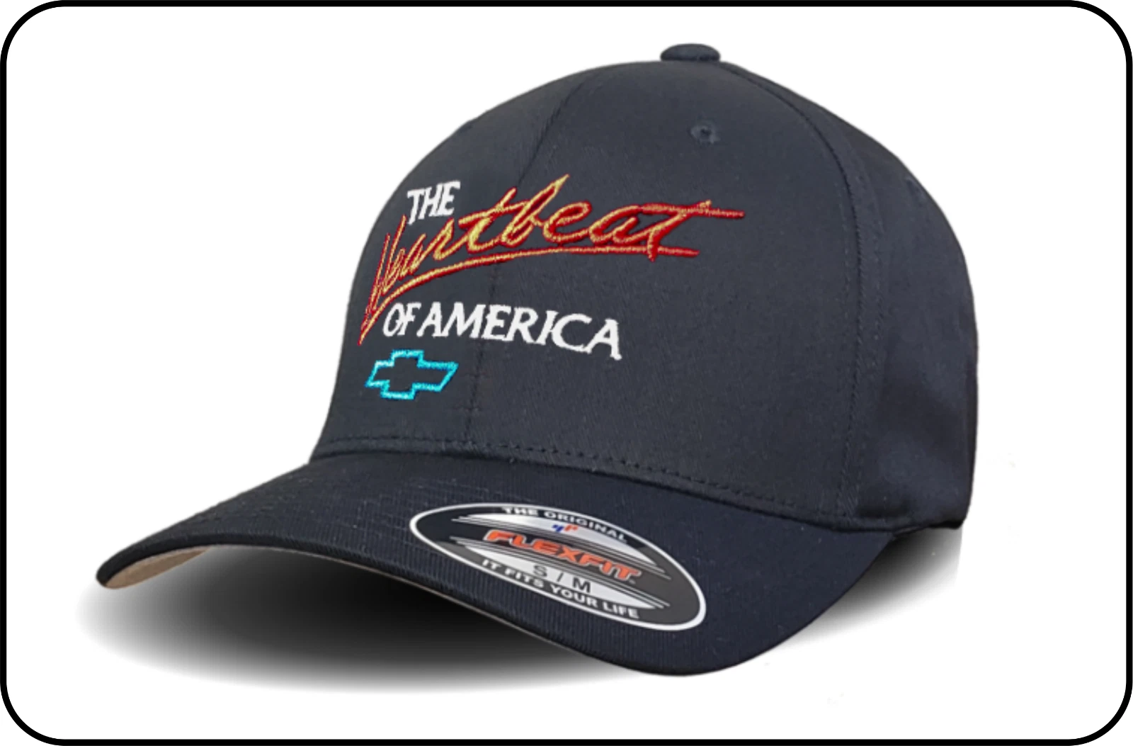 Classic Chevy "The Heartbeat Of America" RHB Logo - Flexfit Hat/Cap - S/M & L/XL