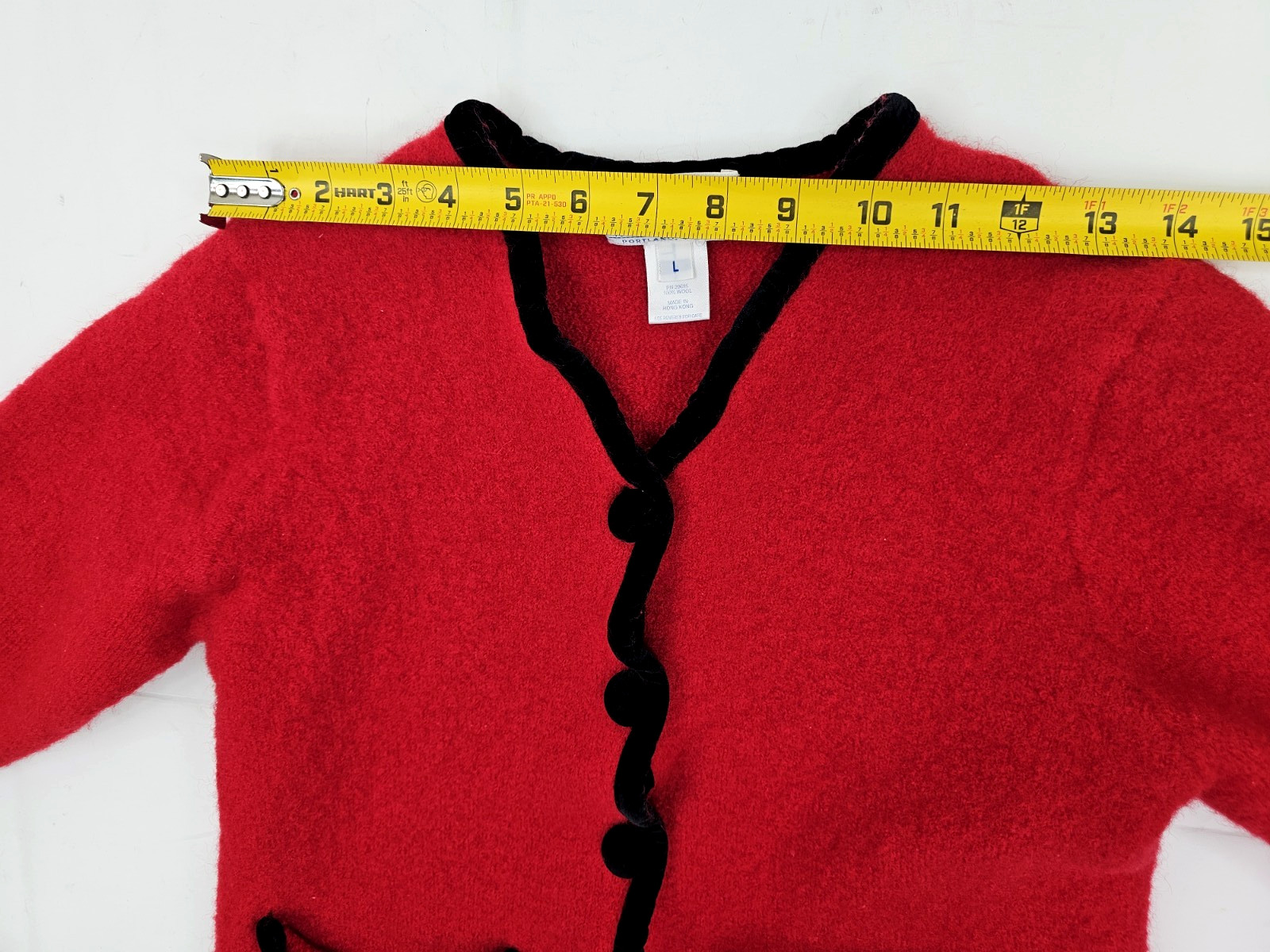 Vtg Pendleton 100% Virgin Wool Red Button Cardiga… - image 5