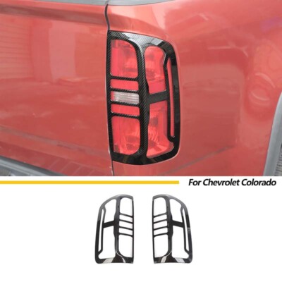 For Chevrolet Colorado 14-21 Carbon Fiber Rear Taillight Guard Trim Cover Bezel