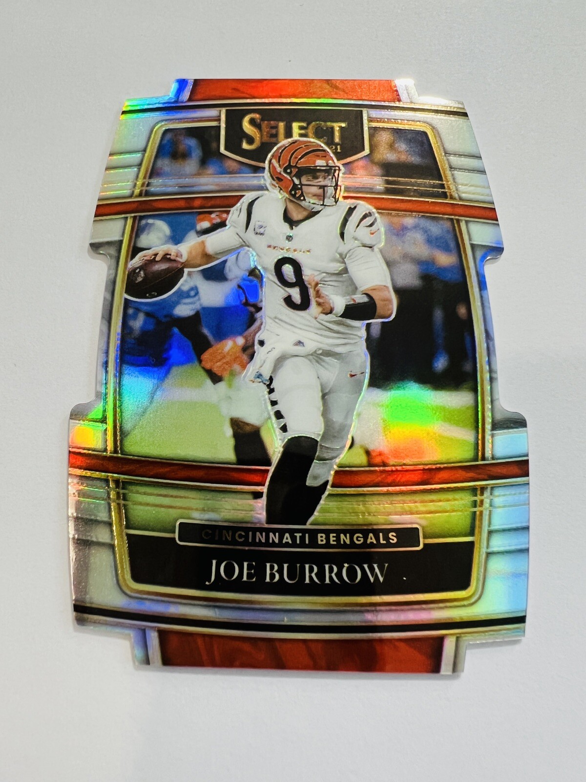 Joe Burrow #9 Black Gold Prizm Concourse Die Cut CIN Bengals 2021 Panini Select