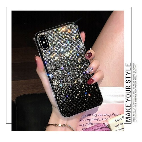 For iPhone 16 Pro Max 15 13 14 12 XR 8 Bling Glitter Diamond Gradient Case Cover - Picture 6 of 17