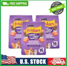 3 Bags Purina Friskies Surfin Turfin, Indoor Dry Cat Food, Chicken, 16 lb Bag