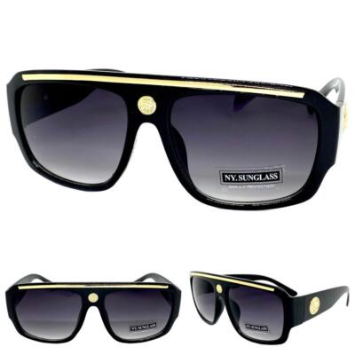 Mens Classic Elegant Retro Hardcore Hip Hop Rapper SUN GLASSES Thick Black Frame