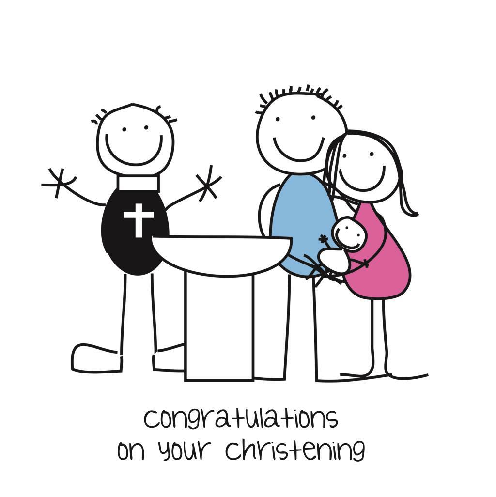 Christening Congratulations Card Boy Girl -By Cherry Orchard