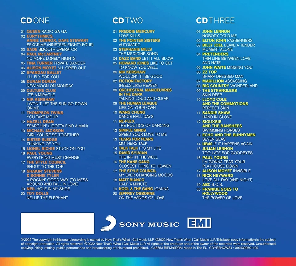 NOW Yearbook Extra 1984 Digipak - 3 CD's - New & Sealed - Image 2 of 3