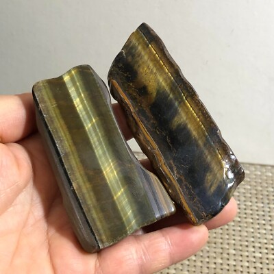 Natural tiger's-eye rough raw stone rock Polished specimen madagescar 136g c8