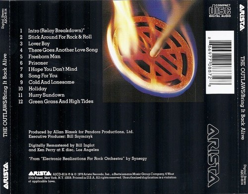 THE OUTLAWS Bring It Back Alive 1978 Arista Records A2CD-8114 CD *SEALED* - Picture 2 of 2