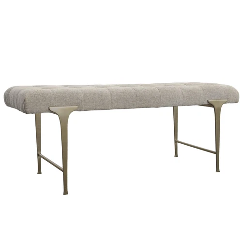 Imperial Upholstered Gray Bench - Picture 4 of 5