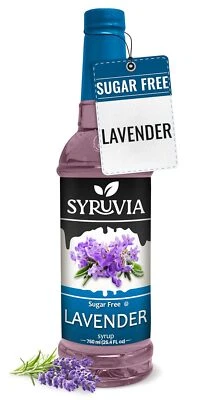 Syruvia Sugar Free Lavender Syrup 25.4 fl oz, for Coffee, Desserts, & More