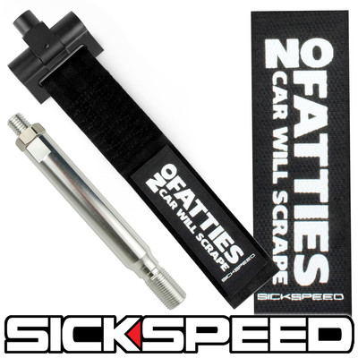 SICKSPEED FRONT BUMPER REAR RACING STYLE TOW HOOK STRAP BLACK NO FATTIES SCION