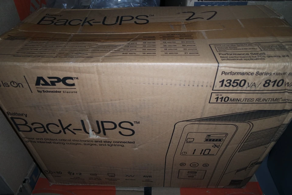 APC BR1350MS Back-UPS Pro BR 1350VA/810W 10 Outlets (New Sealed) - Image 2 of 4