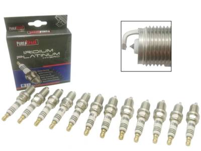 Set of 12 Purespark Iridium Platinum Upgrade Spark Plugs 3307-02 - 3 YR WARRANTY