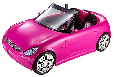 Barbie Pink Glam Convertible Car Doll Vehicle w Pink & White